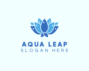 Fish Lotus Flower logo design