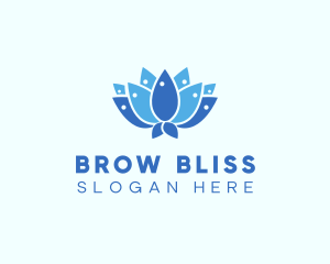 Fish Lotus Flower logo design