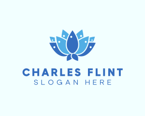 Fish Lotus Flower logo design