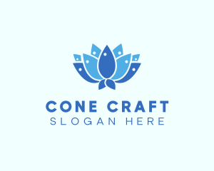 Fish Lotus Flower logo design