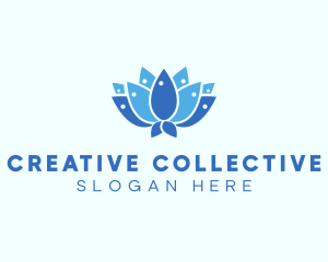 Fish Lotus Flower logo design