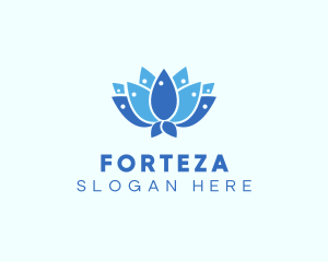 Fish Lotus Flower logo design