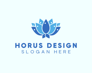 Fish Lotus Flower logo design