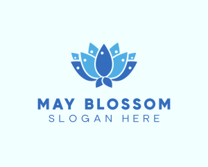 Fish Lotus Flower logo design