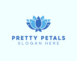 Fish Lotus Flower logo design