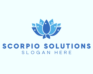 Fish Lotus Flower logo design