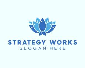 Fish Lotus Flower logo design