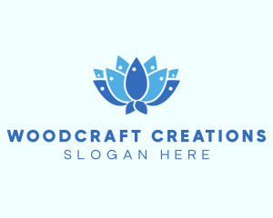 Fish Lotus Flower logo design