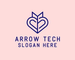 Minimalist Heart Arrow logo design