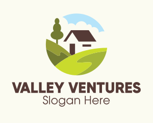 Valley - Valley Hilltop Cabin House logo design