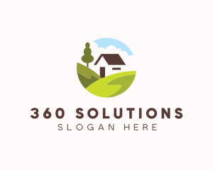 Valley Hilltop Cabin House logo design