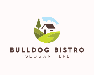 Valley Hilltop Cabin House logo design