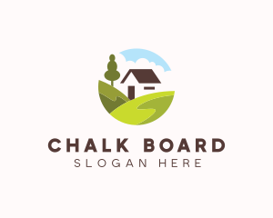 Valley Hilltop Cabin House logo design