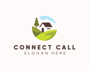 Valley Hilltop Cabin House logo design