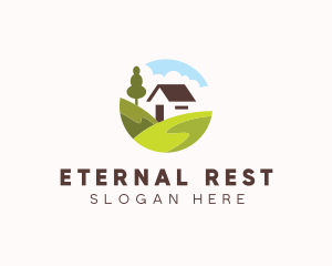 Valley Hilltop Cabin House logo design