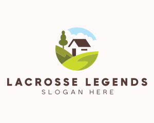 Valley Hilltop Cabin House logo design