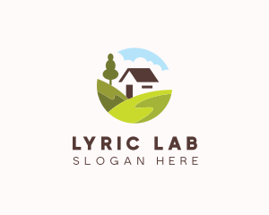 Valley Hilltop Cabin House logo design