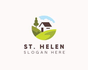 Valley Hilltop Cabin House logo design