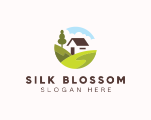 Valley Hilltop Cabin House logo design