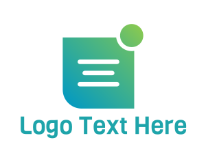 Text Message - Green Note App logo design