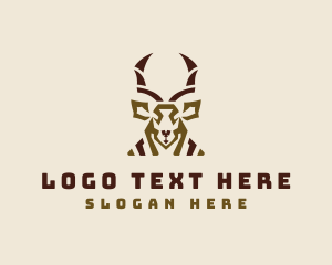 Safari - Antelope Head Antlers logo design