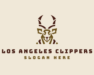 Antelope Head Antlers Logo