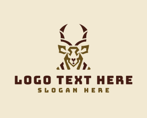 Antelope - Antelope Head Antlers logo design