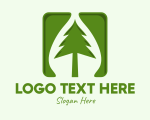 Woods - Green Forest Tree App logo design
