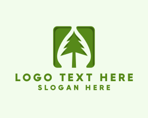 Pine Tree - Green Forest Tree App logo design