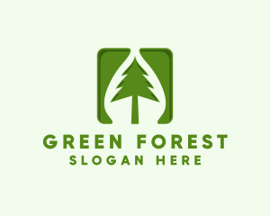 Green Forest Tree App logo design