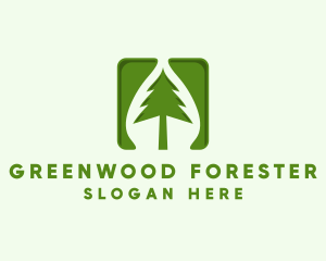 Green Forest Tree App logo design