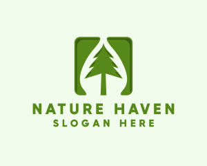 Habitat - Green Forest Tree App logo design