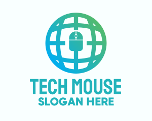 Globe Computer Mouse logo design