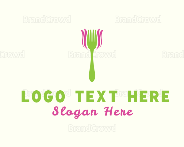 Rose Flower Fork Logo