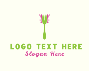 Restaurant - Rose Flower Fork logo design