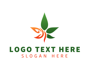 Herbal - Natural Cannabis Fire logo design