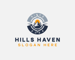 Travel Mountain Compass logo design