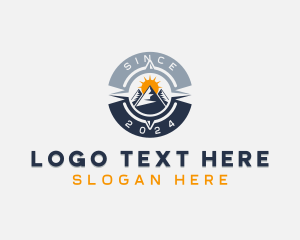 Hiking - Travel Mountain Compass logo design