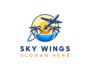 Airplane Travel Tour Destination logo design