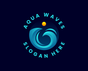 Ocean Beach Wave logo design