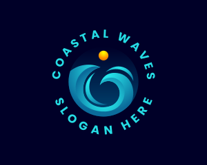 Ocean Beach Wave logo design