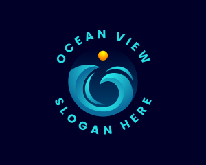 Ocean Beach Wave logo design