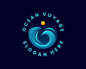 Ocean Beach Wave logo design