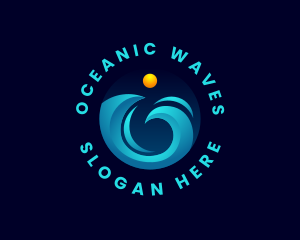 Ocean Beach Wave logo design