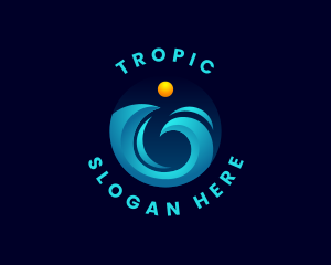 Ocean Beach Wave logo design