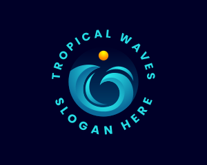 Ocean Beach Wave logo design