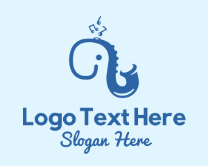 Sound - Blue Elephant Saxophone logo design