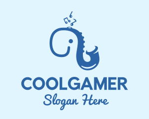 Sing - Blue Elephant Saxophone logo design