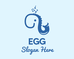 Trumpet - Blue Elephant Saxophone logo design