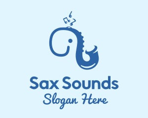 Blue Elephant Saxophone logo design